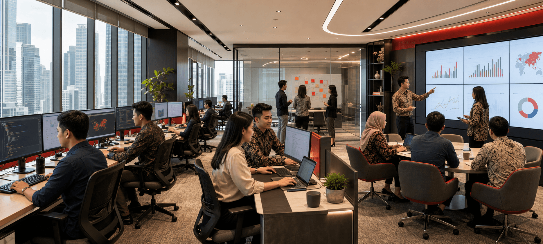 Cross-functional teams moving data through connected analytical stages